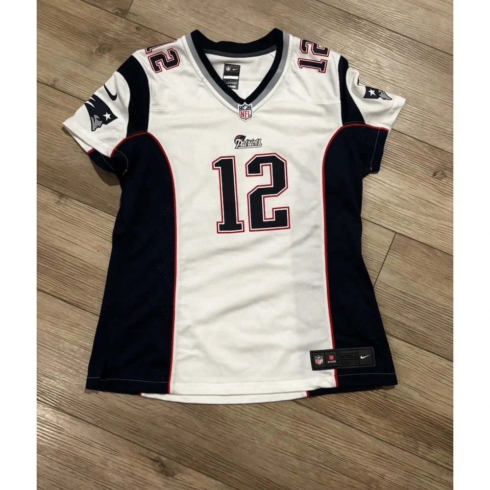 Tom Brady #12 New England Patriots NFL Nike On Field Jersey Women's Large L